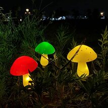 ソーラー キノコ妖精ライト ストリングライト LED 埋め込みライト 屋外ガーデンデコレーションライト マッシュルームライト_画像3