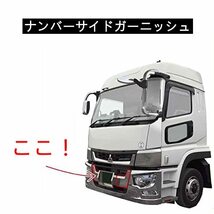 三菱 ふそう 17スーパーグレート バンパー用 ナンバーサイドガーニッシュ クロームメッキ 左右セット 交換タイプ トラック用品 外装_画像4