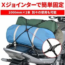 デイトナ バイク用 荷台 ゴムひも 長さ調整式 ストレッチ コード&フック エックスタイプ(1m×2) ブラック_画像2