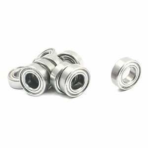 uxcell 深溝玉軸受 ベアリング メタル製 シルバー 10個入り 6mm x 12mm x 4mm