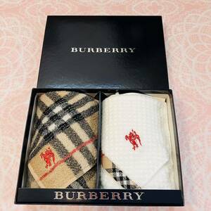 【人気柄】新品/2枚/BURBERRY/タオルハンカチ/正規品/バーバリー/綿100%/未使用/即決あり/匿名発送/ノバチェック/ハンドタオル/箱入ギフト