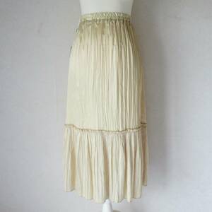 * new goods * price 3990 jpy + tax *E hyphen world galleryi- high fn* wrinkle pleated skirt size F ivory [ compression shipping ]