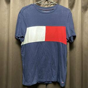 TOMMY HILFIGER Tシャツ フラッグ トリコロール M S 紺