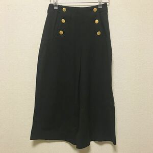 [ unused . close ]moussy Moussy black black gold button wide pants gaucho pants 