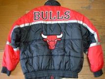 お宝90sビンテージCHICAGO BULLS中綿ブルゾンNBAシカゴブルズFATスタジャンアワードジャケットマイケルジョーダンデニスロッドマンピッペン_画像6