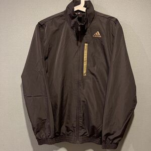 [ beautiful goods ]adidas lining mesh nylon jacket black × khaki size M