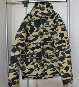  postage included A BATHING APE down jacket yellow duck XXL size 1ST duck camouflage Ape 