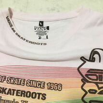 ● VANS 66 SKATEROOTS バンズ コットン 夏服 綿100% ヴィンテージ メンズ 半袖 Tシャツ カットソー ピンク レインボー 虹 古着 Lサイズ_画像3