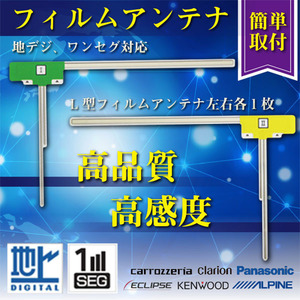 メール便送料無料 高感度L型 フィルムアンテナ パナソニック 左右各1枚 計2枚 ワンセグ 地デジ 汎用 WG10S