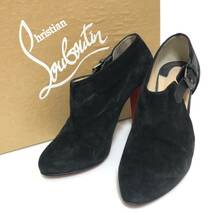 Christian Louboutin クリスチャンルブタン ブーティ パンプス スエード ハイヒール 黒_画像1