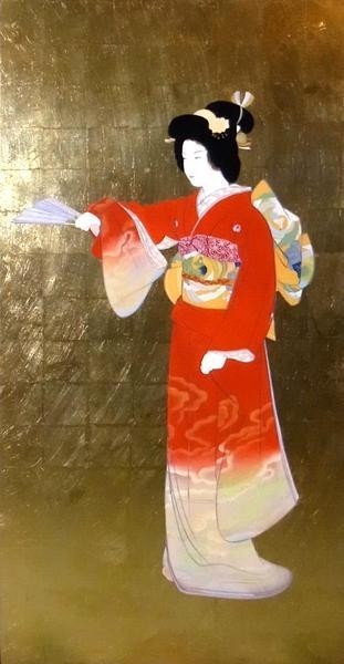 希少!上村松園 静 リトグラフ 掛け軸 限定200 小学館 上村松篁承認 第