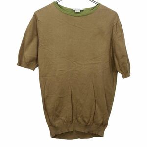 JOHN SMEDLEY ジョンスメドレー　レディース　色切り替え　半袖　ニット　Tシャツ　トップス　S表記