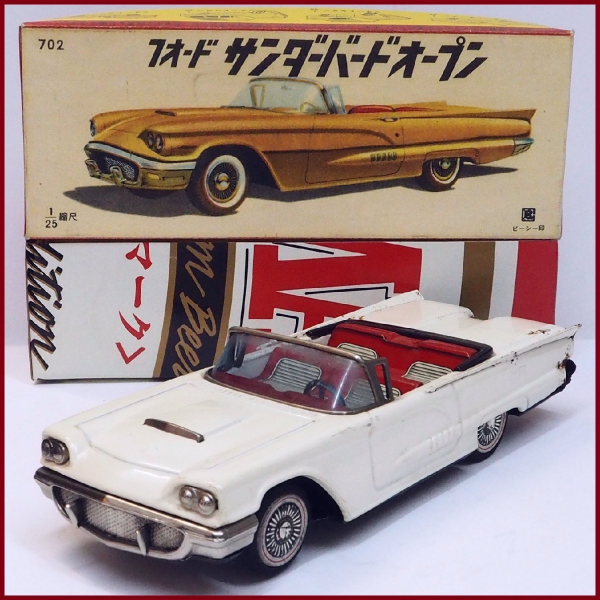 HAJI【NEWフォード ボンネット&トランク開閉】tinブリキtoy箱付car www