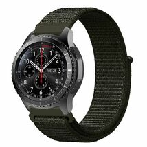 『送料無料 即決』スマートウォッチ 腕時計 交換用 22mm幅 汎用 ナイロンループ ベルト （アーミーグリーン）E298_画像1