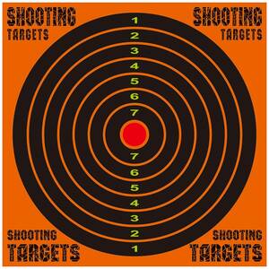 新品国内在庫 米国KEFIT SHOOTING TARGETS社製 的紙 標的紙 空気銃 エアライフル エアーガン (10インチ)(オレンジ) 