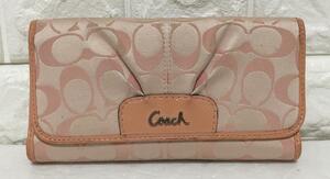 no7701 COACH コーチ エナメル キャンバス シグネチャー 長財布