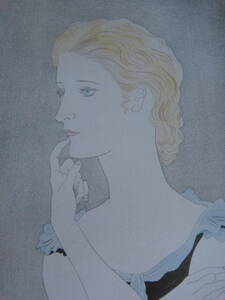 藤田嗣治、【Portrait de jeune femme blonde】、希少な額装用画集より、厳選、新品額装、マット額装付、状態良好、送料込み