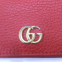 △△ GUCCI グッチ プチ GG マーモント 二つ折り財布 456126 レッド 傷や汚れあり_画像10