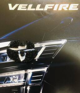 V_BK2★新品★トヨタ VELLFIRE ヴェルファイア 20系 30系 前期 後期★インナー ステアリング エンブレム ブラックストーン ステッカー