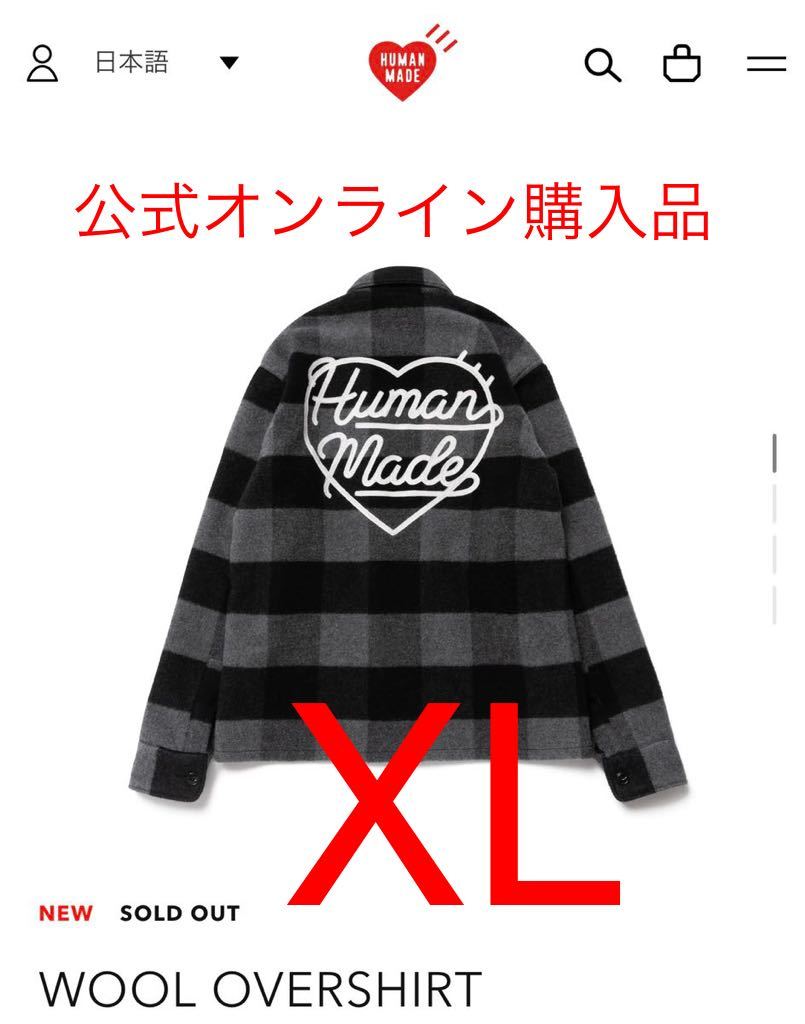 サイズL HUMA MADE ウールオーバーシャツ チェック
