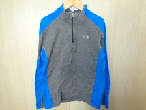 b167◆THE NORTH FACE ハーフジップ フリース プルオーバー◆ザノースフェイス XL(18/20) Boy's グレー×ブルー ポリ素材 13年製 子供用4L _画像1