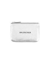 新品BALENCIAGAシルバーレザーポーチ小物入れ財布カードケースバレンシアガ_画像2