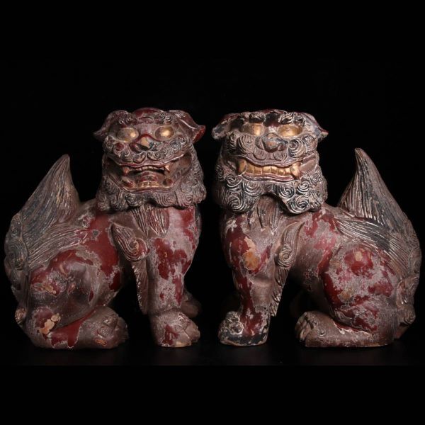 2c9-8李朝 獅子 置物 木彫りアンティーク | imetextil.com.br