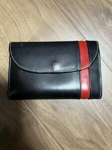 [ beautiful goods ]Whitehouse Cox Whitehouse Cox begin special order S7660 3FOLD WALLETb ride ru leather black red 