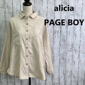 alicia PAGE BOY★ページボーイ★ライスコール BIG シャツ★サイズF　10-114