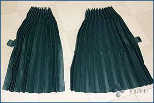 トラックカーテン サイドカーテン ダークグリーン プリーツタイプ 巾100ｘ丈80cm(2枚入り) 1級遮光性