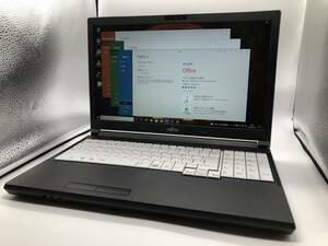 2017年7月製!【第6世代Celeron+高速SSD240GB+FHD液晶搭載の高コスパPC】富士通 A576N Celeron-3855U/メモリ4GB/Win10Pro/Office/Bluetooth