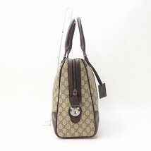 ◆GUCCI グッチ PVC×レザー GG柄 シェリーライン ボストン ハンド バッグ_画像2