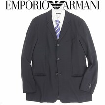 国内正規品◆EMPORIO ARMANI エンポリオ アルマーニ 3釦 ジャケット 黒 ブラック 52_画像1