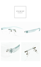 新品 軽量 老眼鏡 rd1047 +1.00 メンズ シニアグラス ツーポイント フレームレス スクエア ケース クロス付き_画像4