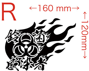  鈴菌感染者 -炎- (右) カッティングステッカー 耐水・耐候 車やバイクのワンポイントやキズ隠しに