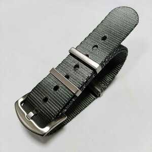 * gray 22mm high quality nylon NATO type ZULU wristwatch belt exchange for strap military unused simple color 