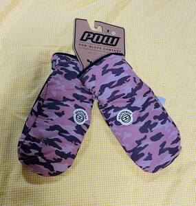 【即決】新品・未使用 POW グローブ ZERO MITT ROSE Mサイズ THINSULATE 暖かく防水通気性OK パウミトンピンクカモ40%OFF激安