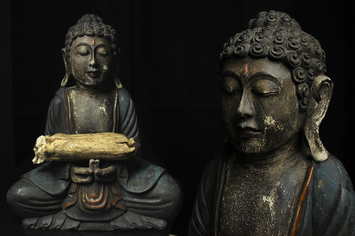 特大 阿弥陀如来座像 仏像 オブジェクト 時代物 楠木彫 2. 置物 大型
