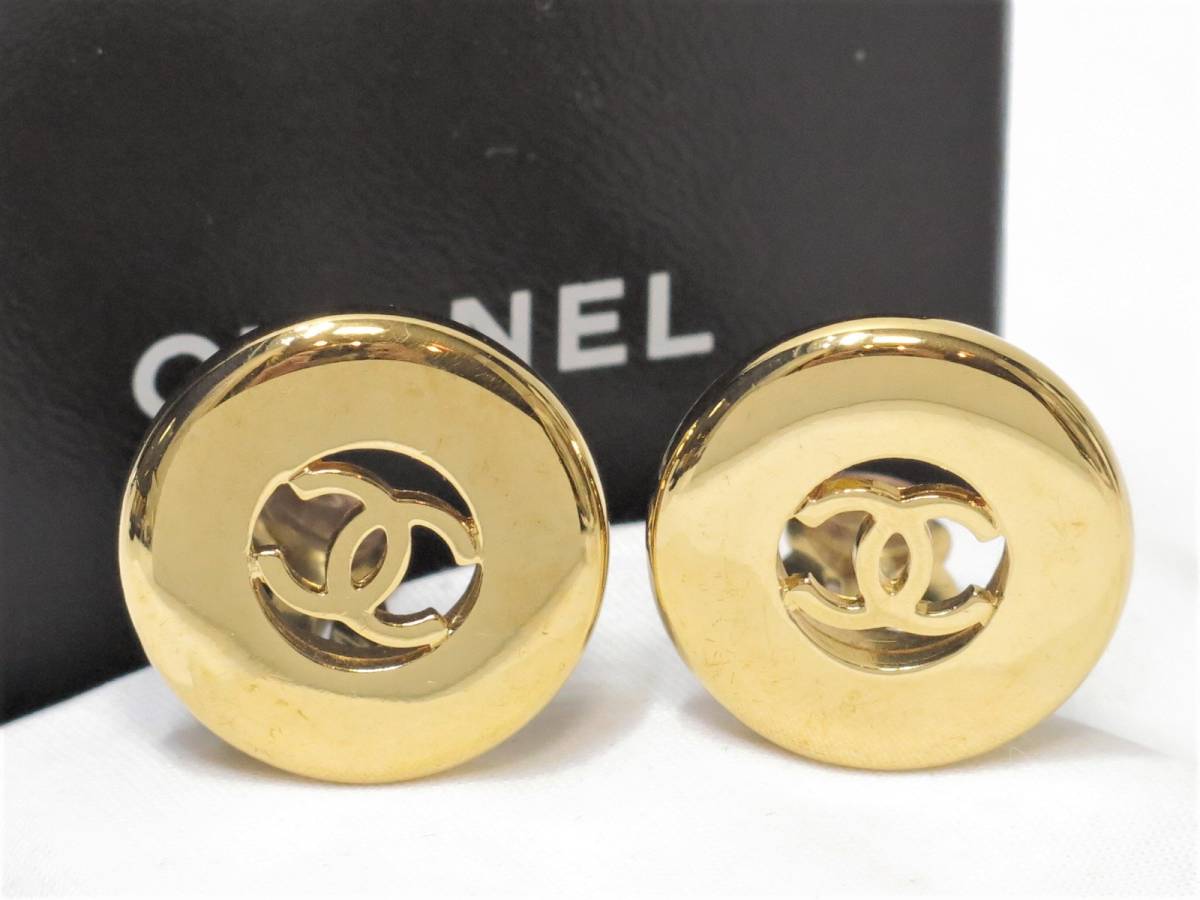 CHANEL シャネル 99A ヴィンテージ ラウンド ココ イヤリング シルバ