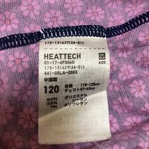 長袖 ユニクロ キッズ 120cm (115-125)　花柄 ヒートテック タートルネック 薄手 紺 ピンク 花柄 UNIQLO 女児 ガールズ トップス_画像8