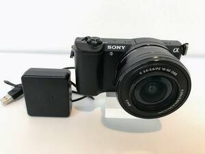 さ[SnY47]カメラ　デジタルカメラ　SONY/ソニー　SONY/α5100　0.25mm/0.82ff-0.30m/0.98ff　E3.5-5.6/PZ16-50 OSS ジャンク品　60サイズ