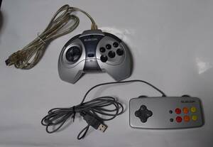  Elecom all sorts emulator - correspondence USB game pad JC-U609SV( mega gong basis )+JC-U810SV( Super Famicom basis ) working properly goods 