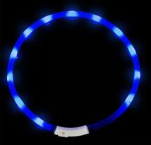 首輪 光る LEDライト 夜用 安全 USB 充電 大型犬 蛍光 S 犬 ブルー_画像4