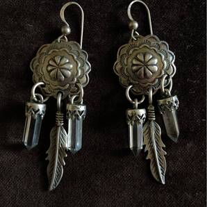 STARRING SILVERスターリング シルバー 両耳 ピアス レディースアクセサリー 民族調 女性用 服飾小物 中古品 装飾品 フェザー【3273】A