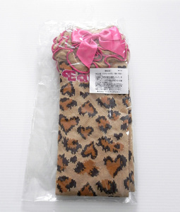 EARTHMAGIC Leopard leg warmers foot cover Earth Magic socks little Andersen his Mini leopard print ribbon frill unused 