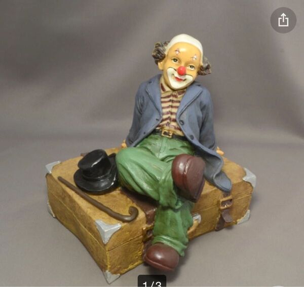 アンティーク風 ピエロ 置き物 道化師 クラウン (clown) インテリア