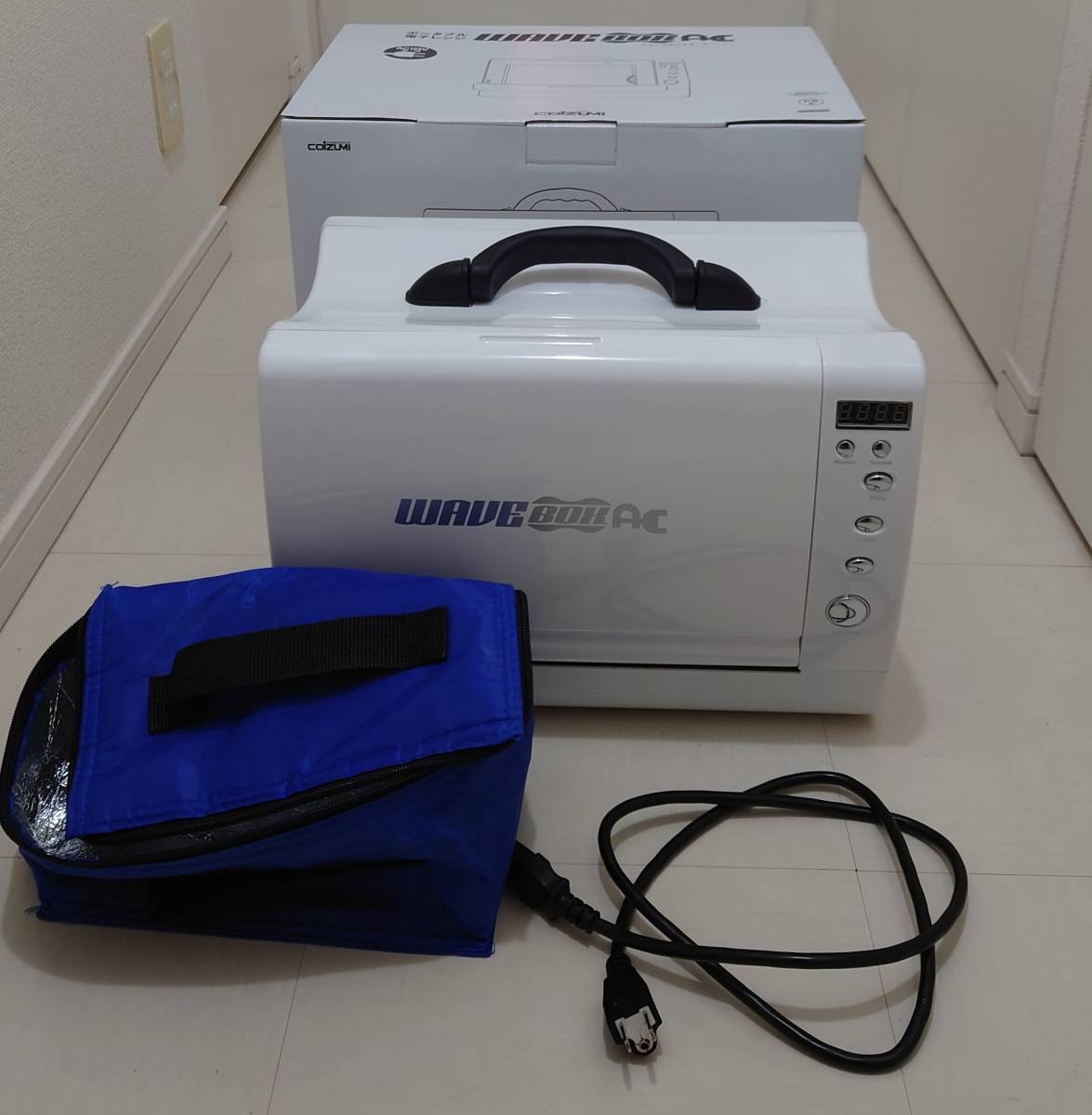 激安通販 WAVEBOX AC ポータブル電子レンジ 白 キャンプ 車中泊 電子