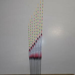 ヘラ浮き 花水樹 萱浮き短竿チョウチン PCムクトップ 6号～13号の8本フルセット トップ配色目盛り数変更致します。の画像1