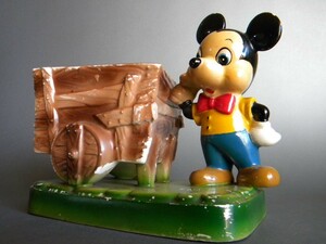 Vintage ★★Mickey Mouse 小物入れ ペンスタンド !! レア Walt Disney Prodctions ミッキーマウス 卓上マスコット 昭和40年代 ディズニー