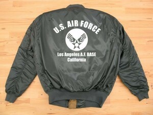 U.S. AIR FORCE カーキ プリントMA-1タイプ 白 3L Printedジャケット ミリタリーブルゾン エアフォース アメリカ空軍